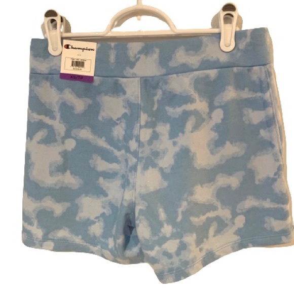 Champion Baby Blue/White Cloud Pattern Casual Shorts - Picture 3 of 4